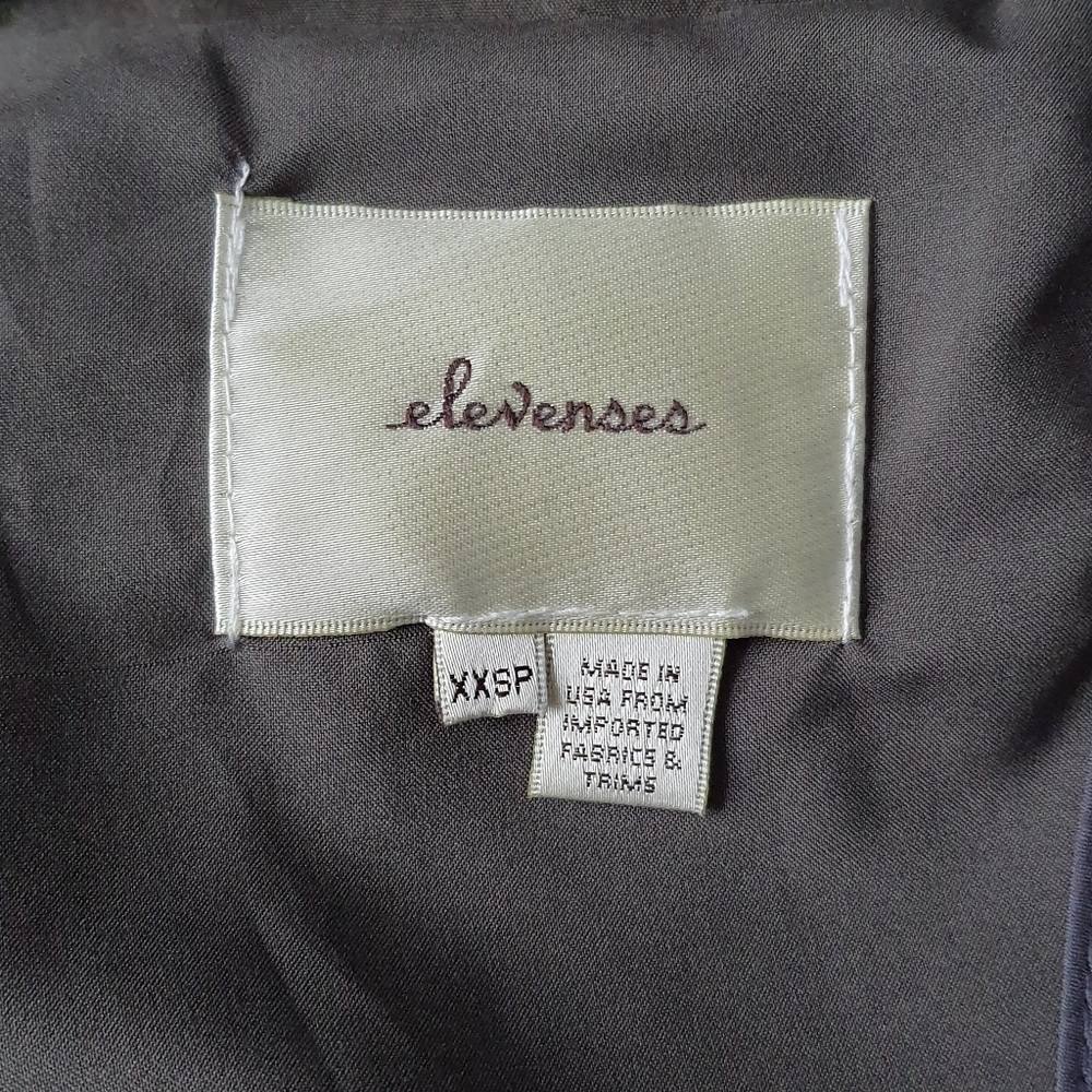 ELEVENSES Anthropologie Long Drape Vest Dark Sage Relaxed Fit XXSP - Picture 3 of 9